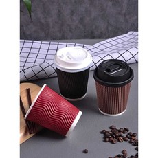 에스프레소 종이컵 테이크아웃 100개 커피 시음 4온스 카페 골덴 블랙 뚜껑 4온스 무지 100개, 16. 12oz 클래식 블랙 골판지컵 50개 × 1개