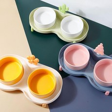 금비가 반려동물 2구 식기 반려동물밥그릇, 01식기2구-그린