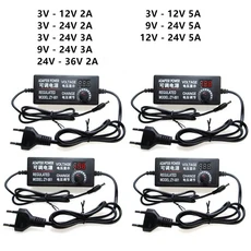 AC DC 범용 충전기 3V 5V 12V 24V 전원 어댑터 공급 조정 1A 2A 3A 5A 변압기 220V ~, 03 3V - 24V 2A, 02 EU Plug, 02 Only Power Adapter, 1개