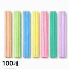 펴나나다 DIY 컬러 모루철사 만들기 재료, 100개, 파스텔 7종