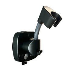 무타공 강력 접착식 고급 각도조절 샤워기 거치대, 검은색