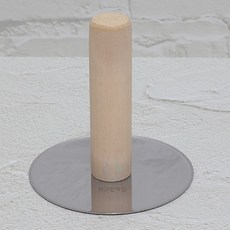 국내산 스텐 호떡누르개 다용도 나무손잡이 분리형 9cm 반죽뒤집개 달고나 누릉지 납작만두, 1개