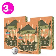 TaylorMade TP5x Pix Tiki 限量版高爾夫球三盒裝，柔軟外殼，趣味圖案，五層結構, 白, 3, 12