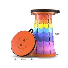 레인보우 접이식 의자 가정용 휴대용 야외 캠핑 피크닉 낚시 고하중, 01 Rainbow Orange