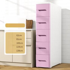 서랍형 수납장 욕실 다단 정리함, 1개, 20cm 틈새 퓨어핑크