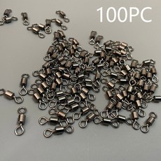 100pcs 베어링 회전 낚시 커넥터 스테인레스 스틸 잉어 액세서리 태클 Fishhook 미끼 솔리드, 8(10mm)