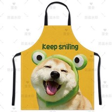 萌寵可愛圍裙 狗狗貓咪圖案 廚房家用圍腰