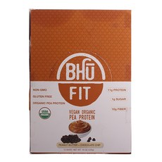 BHU FOODS Fit 素食豌豆蛋白棒花生醬 + 巧克力片 12 條, 539克
