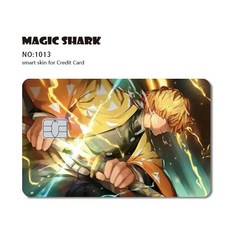 귀멸의칼날 애니메이션악마 슬레이어 3M 무광택 PVC 스티커 필름 스킨 커버 직불 신용 카드, Large Chip, T