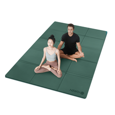 유렌 특대형 TPE 접이식 요가매트 10mm 폴딩 홈트매트 2인용 필라테스 운동매트, 1개, 그린