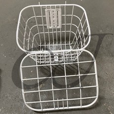 CJ Ebike 加粗款電動車自行車腳踏車菜籃，加固耐用，大容量置物籃，輕鬆安裝, 1個, 白 White