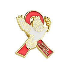 라이트급 평화 새 브로치 합금 합금액 핀 합금액 및 호환 가능한 스타일링, 빨간., 1개