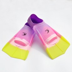 JAZERO 矽膠短蛙鞋 自由泳蛙泳訓練潛水腳蹼, 彩粉色,M(內長24-26CM), 彩粉色