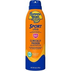 Banana Boat 스포츠 울트라 SPF50 선스크린 스프레이 트윈 팩 워터 리지스턴트 선스크린 170g, 1개