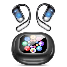 AI 번역 이어버드 198개 언어 실시간 양방향 번역기 블루투스 6.1 오픈형 이어폰 Hi-Fi 음악 통화 스마트, 01 Solid Black
