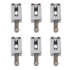 GHSHOP 캐스터 일렉트릭 기타용 브리지 안장 부품 6개, 크롬, 아연 합금