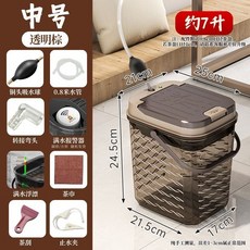 茶水桶 茶台接水廢水桶 泡茶垃圾桶 茶桌排水桶, 1個, 6.5L中式茶桶 透茶 ,茶桶+導水管+浮球提示杆