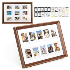 WOGOZAN 후지 폴라로이드 인스탁스 미니 13/12/11/41/SE/EVO 인스턴트 카메라용 7.6cm3인치 필름 사진 프레임 나무 5.8 x 8.9cm2.2 3.4인치, 브라운, 10 Pack-2.2x3.4 IN