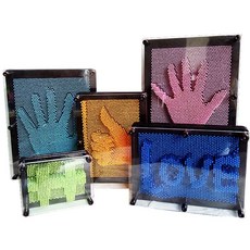 3D 핀아트 스크린 바늘 입체 교육 그림 조각 놀이, 오렌지, 중간