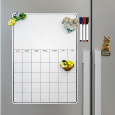 모노셀렉 자석 메모보드 냉장고 달력 + 마카펜 3P 세트, 월간 스케줄 보드