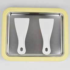 玉桂 家用炒冰機 兒童DIY冰淇淋製作盤, 黃色大號不鏽鋼盤—尺寸26*21*3.2cm:1個