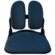 첼리스 트윈 접이식 휴대용 좌식의자 일식집 다다미방 허리 편한 바닥의자, 블랙+블루