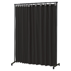 【巴塞隆納】161.5-210.5公分伸縮隔間屏風架S-41-03附滾輪可擴充旋轉固定可摺疊收納, 深邃黑,SS-41-03滾輪頂天+一字腳, 1套裝