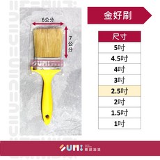 順銘 金好刷302 化纖長毛刷 2.5吋 油漆刷, 1個