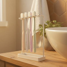 스탠딩 칫솔 거치대 무타공 칫솔걸이 칫솔꽂이, 화이트, 1개