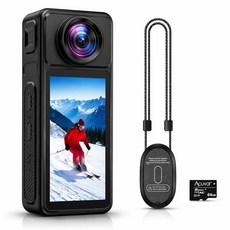 64GB FHD 1080P 미니 바디 카메라 캠 웨어러블 녹음 프리미엄 캠코더 사이즈 핸즈프리 휴대용 산책 위한 액션 반려동물 직장 착용 여행을 엄지, 4K 블랙