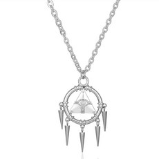 歐愛動漫周邊 游戲王 千年智慧輪 項鏈 貘良了 埃及千年神器 鈦鋼鏈子吊墜, 銀色項鏈（鏈長60cm）, 1個