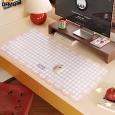 DFMEI 甜心拼圖可愛女生工位電腦辦公桌墊高顏值學生書桌桌布超大鼠標墊, 1個, 奶香芋圓:30*60cm中號