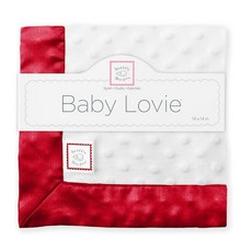 SwaddleDesigns Baby Lovie 작은 애착 담요 새틴 트림이 있는 플러시 도트 씨크리스탈