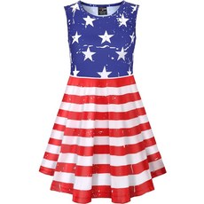 COSLAND 여아용 노벨티 드레스 용 프린트 홀리데이 민소매 드레스 X-스몰-라지 네온 치타 XS 129250