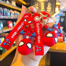 [4종세트]번블랙 스파이더맨 캐릭터 피규어 키링 마블 어벤져스 히어로 키홀더 자동차 가방장식 굿즈, 1개, 스파이더맨 4종