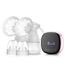 雙邊電動吸奶器 充電款靜音吸乳擠奶集奶器 大吸力母嬰用品 跨境, 1個, 粉色:1個