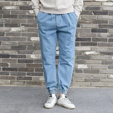 DANDY beau Storm 半寬綁帶慢跑褲男士四季牛仔褲