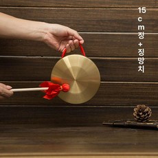 사물놀이 꽹과리 전통 국악 공연 징 악기, 1개, 15cm