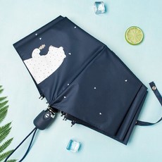 北極熊圖案抗UV黑膠雨傘