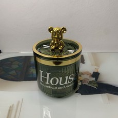 精品上新 ins風 高顏值便攜創意牙籤筒收納棉籤筒棉籤罐防塵帶蓋小紅書同款 上新, 印花綠色House, 1個