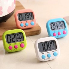 스탑워치 타이머시계 타임워치 쿠킹타이머 4개, 그린 핑크 블루 화이트 세트