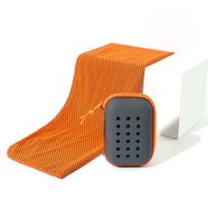 新款夏季eva包裝降溫毛巾 運動戶外健身冰涼巾 速乾冷感毛巾, 桔色【eva方盒】,30*60cm毛巾±2cm（兒童款）, 1個