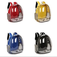 강아지 고양이 투명창 우주선 백팩 이동 외출 가방 반려동물백팩 애견가방, 레드