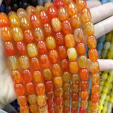 10X14MM 드럼 배럴 모양 천연석 다채로운 마노 루즈 스페이서 참 DIY 팔찌 목걸이 액세서리, 01 10X14MM about 13pcs, 19 13