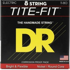 DR Strings TF8 11 타이트핏 컴프레션 와운드 일렉트릭 기타 스트링 .011 .080 엑스트라 헤비 8현 2304840, DR Strings TF8 11 타이트핏 컴프레션 와운