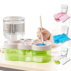 깔끔더하기 물갈이 붓세척 미술 물통 팔레트, 화이트