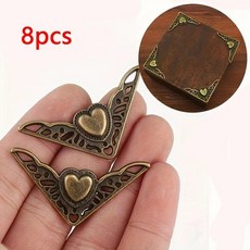 가구에 8PCS 다리 상자 공예 브래킷 코너 청동 가드 장식 보호대 나무 금속 하드웨어 골동품 피트