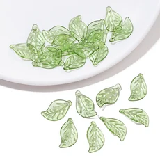 내추럴 리프 아크릴 구슬 50개｜포레스트 스타일 액세서리 DIY 세트 목걸이 팔찌, 05LGN, 50pcs