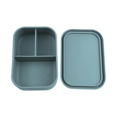 跨境304不鏽鋼分格餐盒 食品級硅膠蓋保鮮盒上班便當學生保溫飯盒, 1個, 如圖