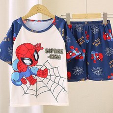 유후 스파이더맨 상하세트 내복 주니어 아동 잠옷 파자마 실내복 상하세트 홈웨어 키즈 남여공용